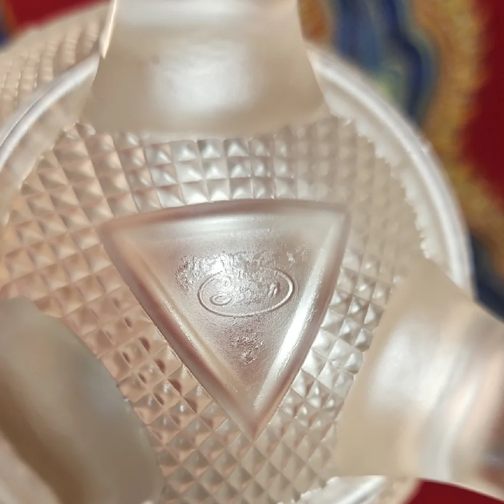 Vintage Fenton Glass Crystal Velvet Grape Rose Bowl Vase Three Toed/Footed